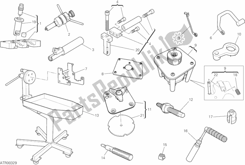Toutes les pièces pour le 01b - Outils De Service D'atelier du Ducati Superbike 1299S ABS Brasil 2017